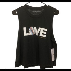 NWT! Spiritual Gangster women gray LOVE tank top L
